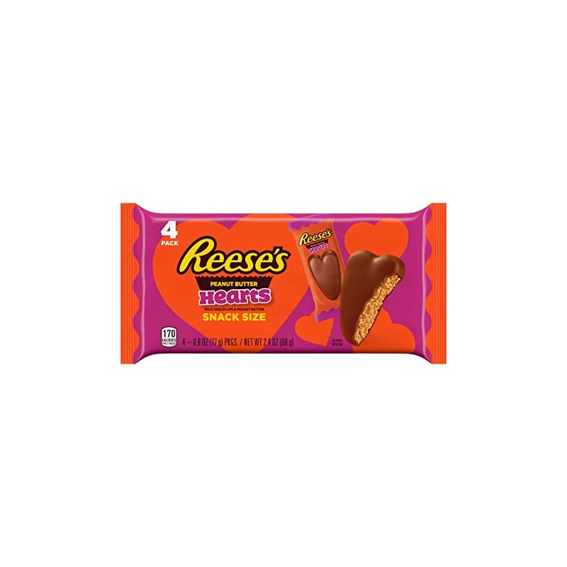 Reese's, Chocolate Peanut Butter Hearts, 2.4 Ounce