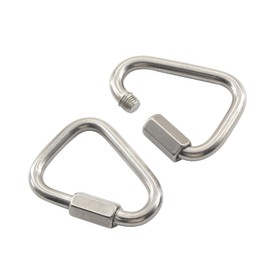 (2 Pieces) M10 Triangle Quick Link 304 Stainless Steel Locking Delta Carabiners Chain Link for Out Door Sports Camping Climbing Sunshade Sail