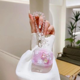 ZHIRUAN Compatible with Airpod Case Earbuds Case Protective Cover Skin with Pearl Keychain Airpod Accessories Compatible with AirPods Charging Case 2 & 1 (Colorful)