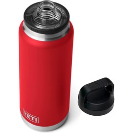 YETI Rambler Bottle Chug, Vaccum Insulated Stainless Steel Bottle with Chug Cap, Rescue Red, 36 oz (1065 ml)