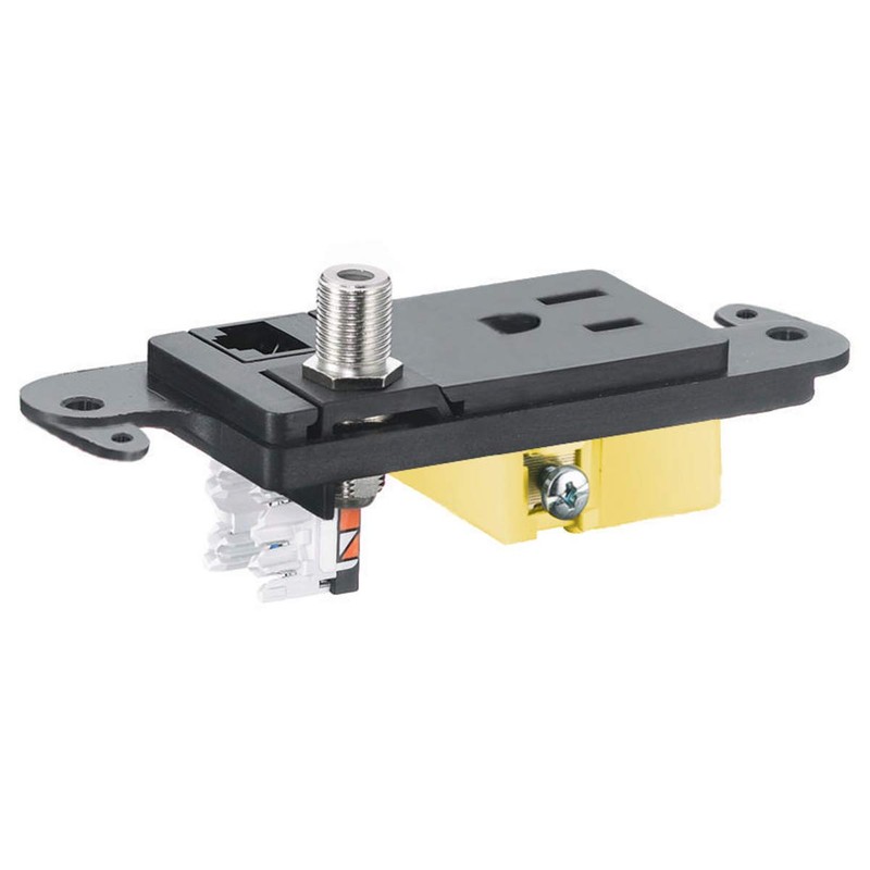 Bryant Electric RJ650BKTR tradeSELECT JLOAD Tamper-Resistant Multimedia Outlet with Cat.