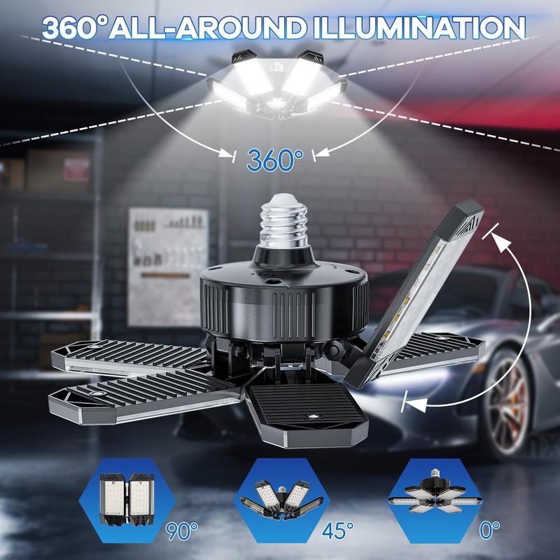 XINGHUANLIT Garage Lights 6 Pack - 200W 20000LM Garage Lights