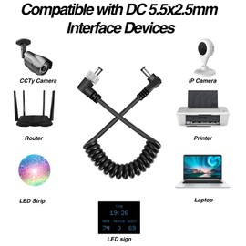 Locking DC 5.5 x 2.5MM Monitor Power Cord for Video Devices, Compatible with PIX-E7, PIX-E5, Holland Mars 400s