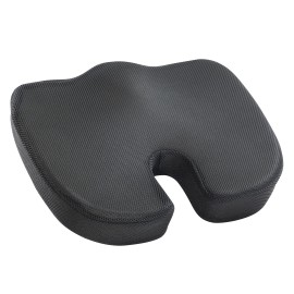 Sweet Home Collection Memory Foam Comfort Ergonomic Chair Cushion - Black