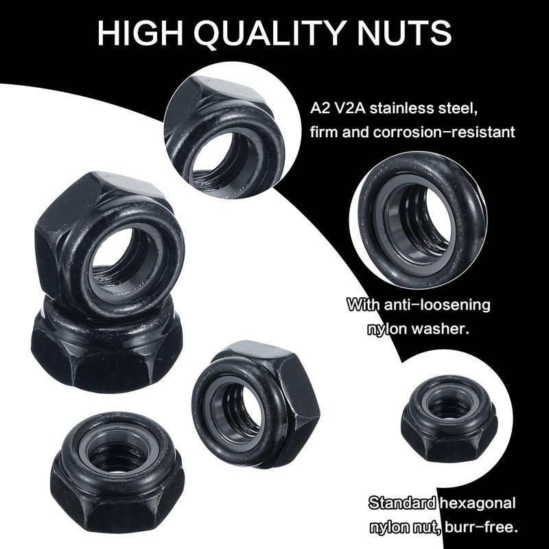 AOZUO Pack of 20 DIN 985 Ultra High Strength M6