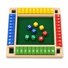 Wooden Shut The Box Dice Game for 4 Players -