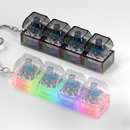 2 piezas de juguete para ansiedad con teclado para adultos, juguetes con clicker de teclado con luces LED, llavero para aliviar el estrés para la ansiedad y descompresión (negro y blanco)