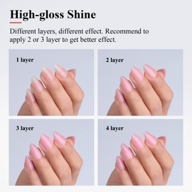 Imtiti Jelly Gel Nail Polish, 1 Pcs 0.5 Fl Oz Nude Pink Jelly Gel Polish Soak Off LED U V Nail Gel Polish Sheer Translucent Gel Nail Polish DIY Nail Art Starter Manicure Salon Gel Nail Kit