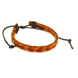 CHICNET Leather Rope Yarn Bracelet Wide Herringbone Braided with Knot Closure Cotton Adjustable Men Women Friendship Bracelet Leather Bracelet Brown Beige Black Gold 18 centimeters mix