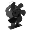 Black 6 Blade Heat Powered Stove Fan Thermodynamically Driven Fireplace