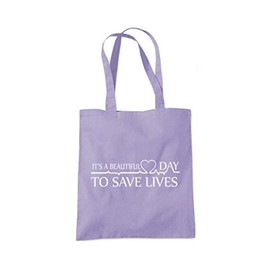 It's a Beautiful Day To Save Lives - Tote Shopping Bag - Hospital TV Show Merch My Person One size lavender purple