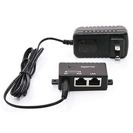 Poe Texas PoE Injector - Single Port Power Over Ethernet Passive PoE Adapter - 10/100/1000 Gigabit Data - Includes 48V 15W Power Supply - Wall Mounting Plug & Play for Home Office, VoIP Phone, WiFi AP