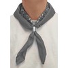 Komonee Tie Neck Ring Loop Clasp Silver Colour With Grey