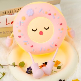 ipalmay Doughnut Night Light - Cute Donut Night Lamp USB Rechargeable, Auto-Off Bedside Sleep Lamp, Office Study Room Home Desk Ornament, Birthday Gifts for Girls, Boys, Teens, Friends