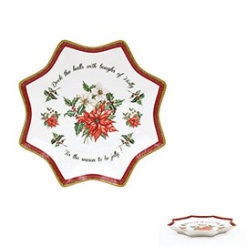 Deck The Halls Christmas Ceramic Trinket Dish, Small