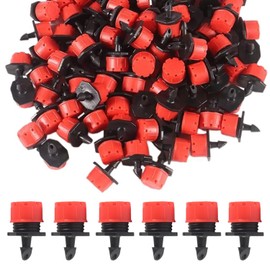 hrsyyl 200pcs Adjustable Drip Irrigation Emitters 1/4 Inch Irrigation Drippers 360 Degree Watering Anti-Clogging Drip Fittings Drippers for 4mm/7mm Garden Watering System