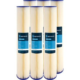 SpiroPure SP-S1-20BB 20x4.5 20 Micron Pleated Polyester Sediment Water Filter Cartridge S1-20BB 155305-43 (Case of 6)
