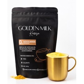 Golden Milk en Polvo 150 g Leche Dorada con Cúrcuma, Jengibre, Canela, Clavo, Nuez Moscada y Pimienta Negra Mezcla para Latte, Té y Bebida Ayurvédica Vegana Rinde hasta 75 Tazas