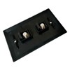 BUPLDET 2 Port Coax Wall Plate Black - Single Gang