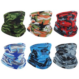 Peicees 6 PC Neck Gaiter Face Mask for Women Men Breathable Neck Gator Scarf Mask Cool Headwear Bandana Balaclava for Cycling
