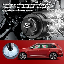 Vunpok 2PCS Safe Hammer Glass Breaker,Glass Breaking Tool for car Windows,Seatbelt Cutter Car Hammer Window Breaker Seatbelt Cutter for Emergency Escape (Red & Black)