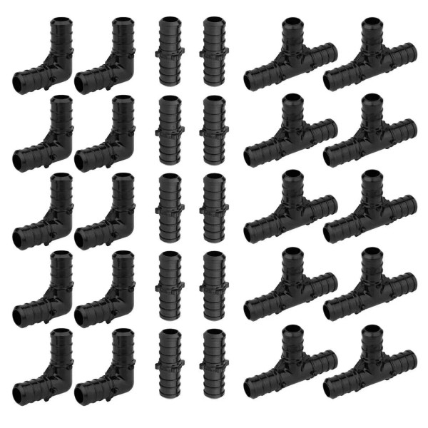 efield 30 PCS Barb Crimp Pex Poly Fittings 3/4" Combo: