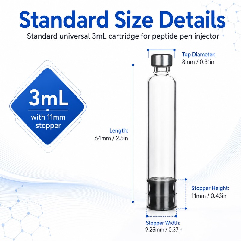 10 Pack 3mL Pen Cartridge, Sterilized 3cc Cartridges for Peptide