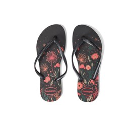 Havaianas Slim Organic Flip Flop Sandal - Slippers for Women - Synthetic Upper Material - Synthetic Lining Black/Pink EU 41-42 (US Men's 9-10, Women's 11-12) M