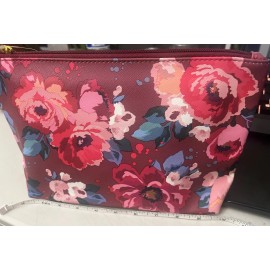Macy's Rose Pink Flowers & Clear 2-Piece Cosmetic Makeup Pouch/Bags From Macy's