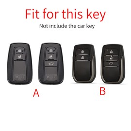 ontto Car key case suitable for Toyota CHR RAV4 Avensis Aygo Camry Land Cruiser 200 Prado Crown alloy remote control cover key case key fob key protection case 2 buttons red B