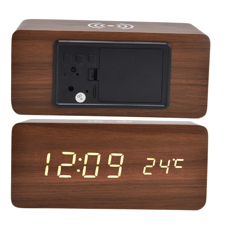 Digital Alarm Clock Wireless Charging Automatic Temperature Detection Safe Stable