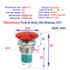 10 Amp 19mm Momentary Push Button Switch Red Mushroom Head