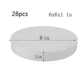 FFchuanhe 28 Pack Crafts Foam Circles, Polystyrene Round Foam Discs (6×6×1in) for DIY Projects, Decorations, Modeling, Christmas Decoration