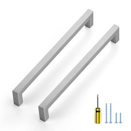 Ravinte 20 Pack Brushed Nickel Kitchen Cabinet Handles 8-4/5 Inch Cabinet Pulls Square Kitchen Hardware for Cabinet Drawer Pulls Drawer Handles Come with Screwdriver