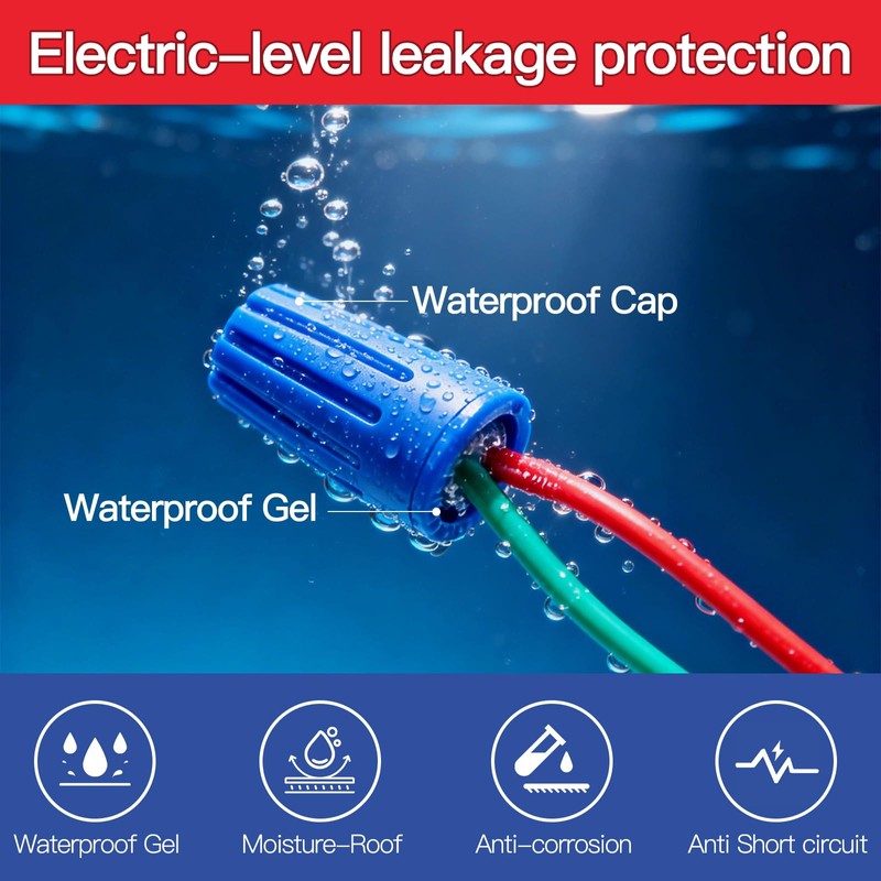 30PCS Waterproof Wire Connectors in Portable Case, Outdoor Silicone Filled