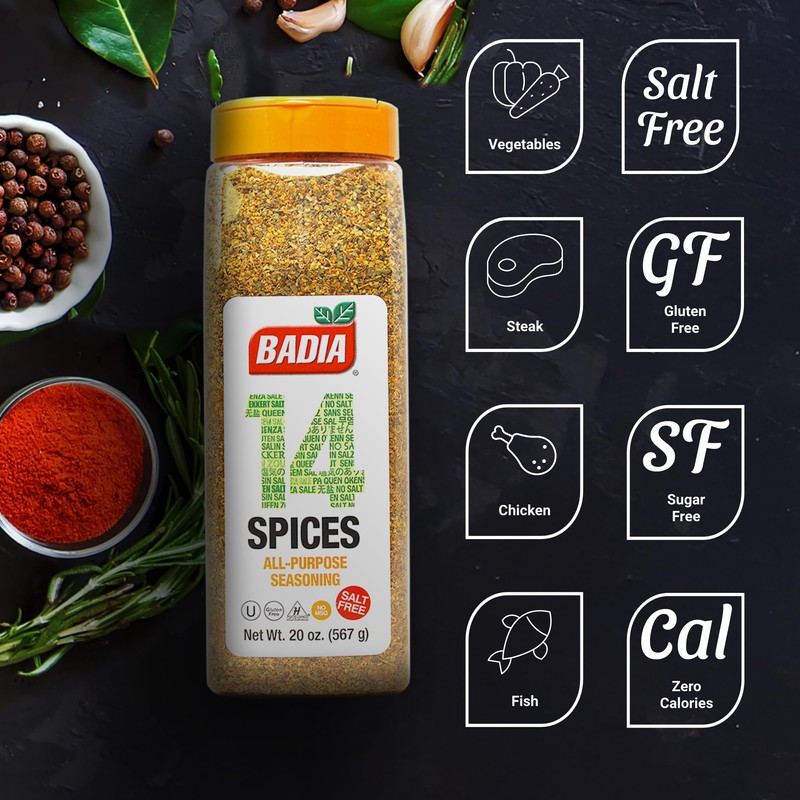 Badia 14 Spices Salt-Free All Purpose Seasoning, 20 oz -
