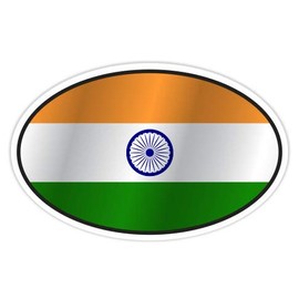 India Flag Oval - Vinyl Sticker Waterproof Decal