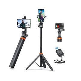 EUCOS Tripod 62" -Selfie Stick -Remote -CellPhone & GoPro -Screw Mount-EyeLevel Height