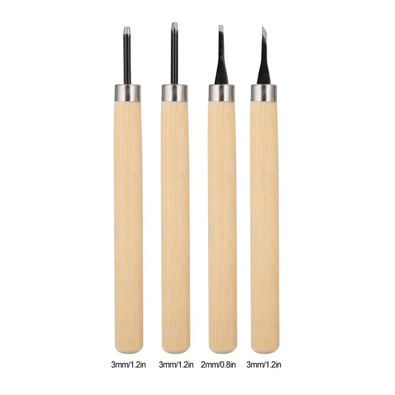 KooingTech Wood Carving Tools, Wood Carving Knife, 4PCS Stamp Making
