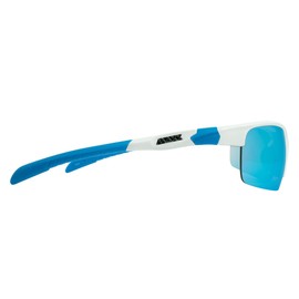 Maxx Switchback Blue Mirrored Smoke Lenses White Frame Sports Sunglasses