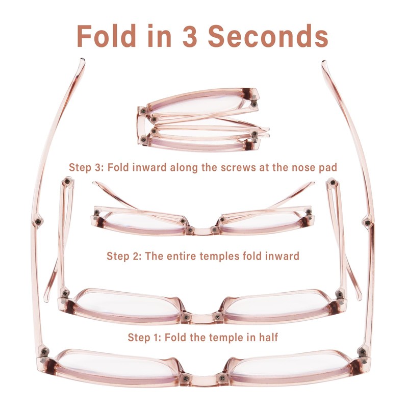 OPTOFENDY Folding Reading Glasses for Women Men, Lightweight Spring Hinge