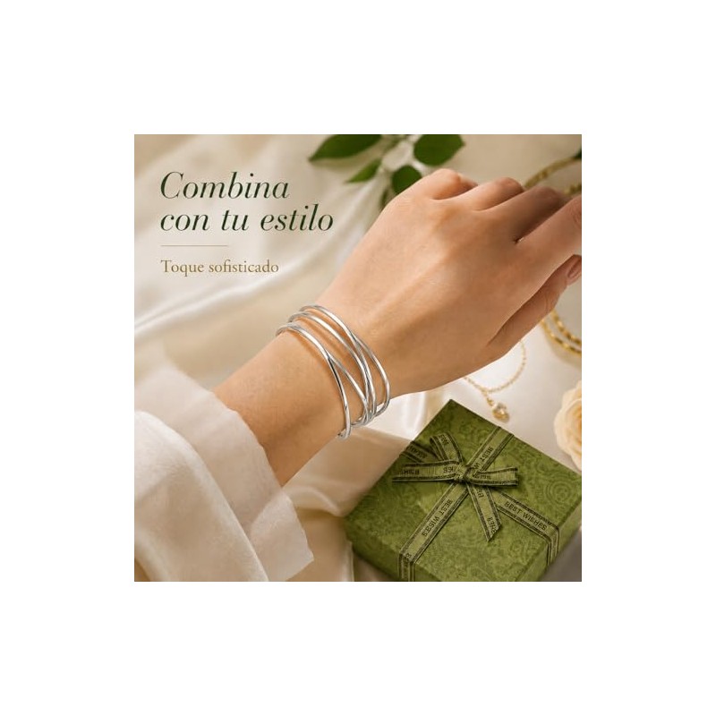 Pulseras de Acero Inoxidable para Mujer con Joyero