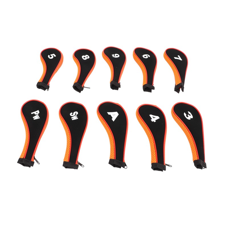 10 Pcs Golf Iron Head Cover Set with Zipper Golf