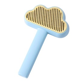 Adorable Cloud-Shaped Universal Pet Grooming Brush for Dogs and Cats - One-Click Hair Removal, Safe Rounded Pin Design - Ideal for Shedding Tool of Long and Short Haired Pets (Blue)