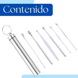 UNIVERSOENLÍNEA.COM Kit 6 Herramientas Para Limpieza De Oídos Kit Quitar Cera Del Oído Kit de Eliminación de Cera de Orejas Kit de Herramientas de Limpieza