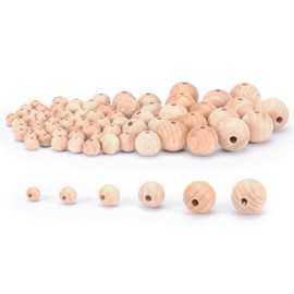 Vaessen Creative 11006-090 Untreated Wooden Beads Set, 525 Pieces, Round Beads for Crafts, DIY Handmade Decorations, Jewellery Crafts, Wood, Piece