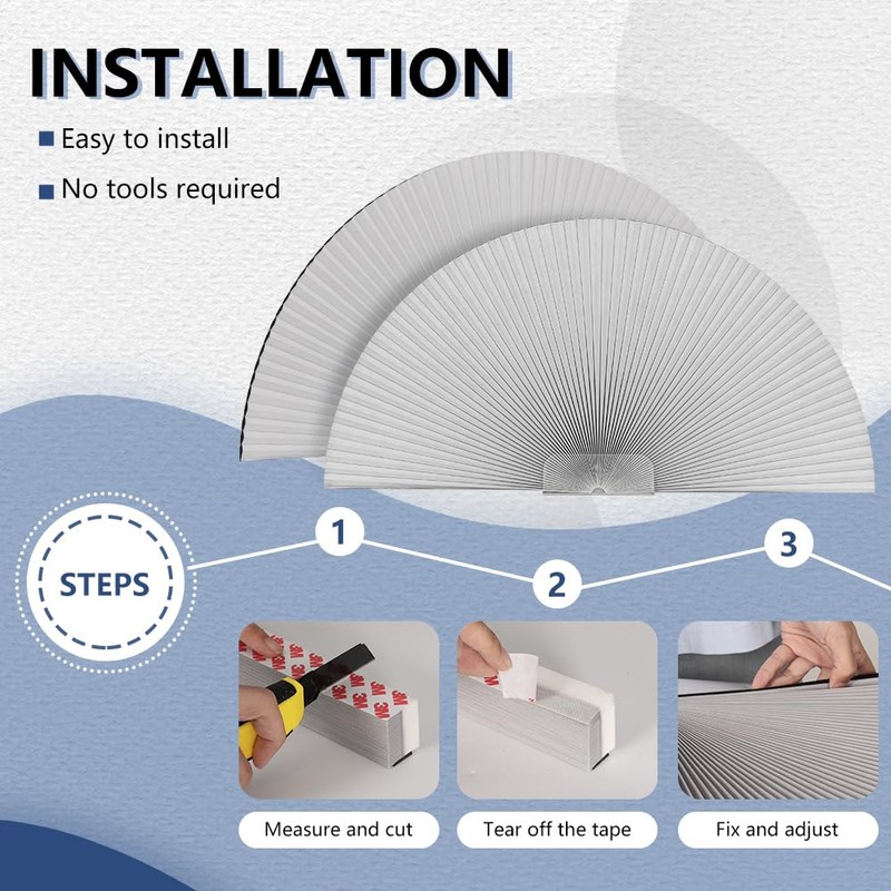 OUDUCK Arch Window Shades Light Filtering Half Circle Cellular Shades,
