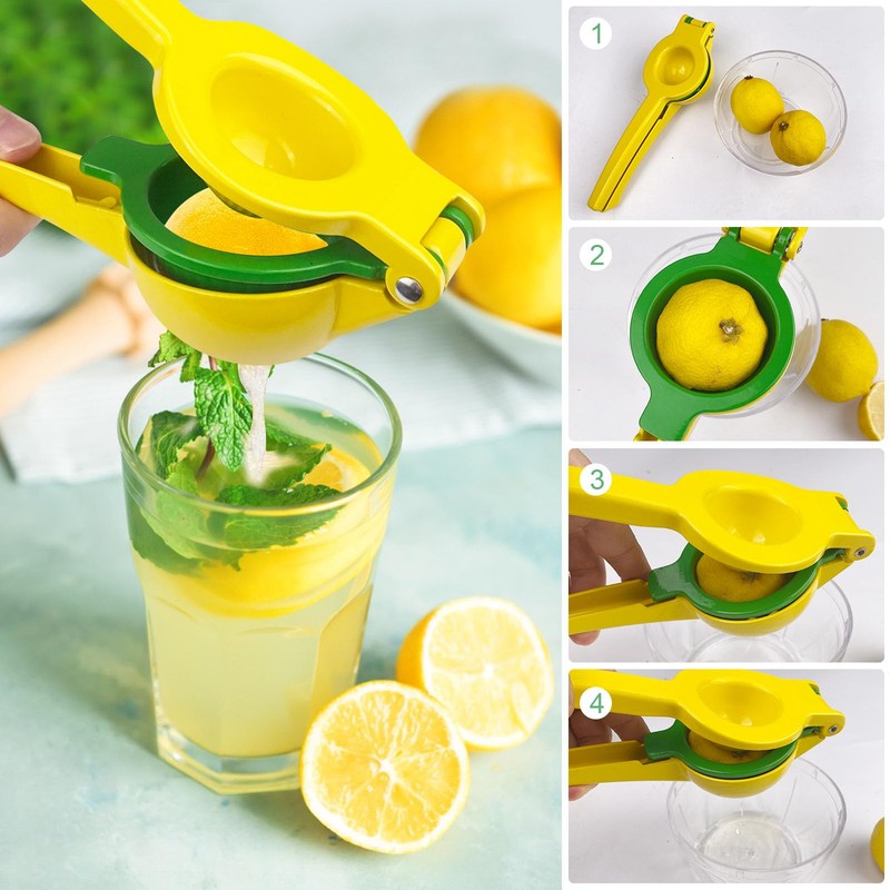 Lixiluxia Lemon Squeezer Hand Press Juicer, Manual Citrus Juicer, Aluminium
