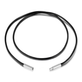 Suplight Women's Cord Necklace, Chain Only, Men's, Hypoallergenic, Black, Wax Cord, Accessory, Stainless Steel