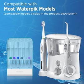 Consejos de repuesto para Waterpik Water Flosser (6 puntas de ortodoncia y paquete de estuche de almacenamiento)